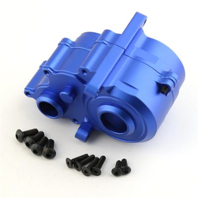 Aluminum Transmission Case Center Gearbox Cover Shell Compatible for Traxxas E-Revo VXL 2.0 RC Truck Upgrade Part 8691(Blue)