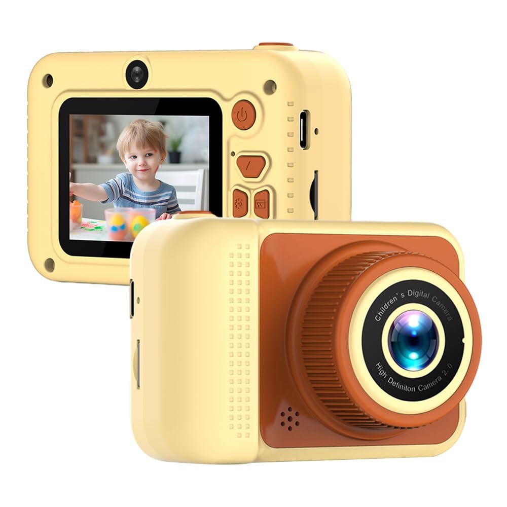 Andoer 1080P Digital Camera 20MP Kids Camera Cute Children Camera Cartoon Kids Selfie Camera for Boys and Girls 4X Digital Zoom 2.0in IPS Screen Dual Lenses Birthday Gift Festival Gift Great Gift