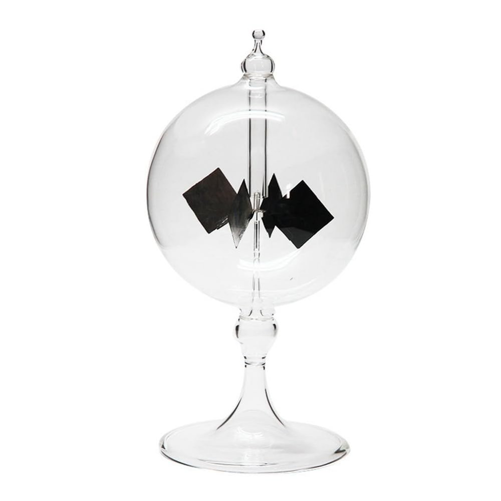 Luejnbogty Solar Crookes Radiometer Glass Windmill Handmade Toy for Home Decoration Gift Transparent