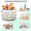 xigua Wild Flowers Cotton Rope Basket with Handle, Baby Storage Laundry Hamper for Clothes Blankets Toys, Large Round Storage Basket for Bedroom Bathroom Nursery Decor view 4
