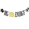 Big MBA Energy Banner, Congrats Grad, Congratulations on Master of Business Administration Degree, College/Universary Graduation Party Decorations Supplies, Black and Gold Glitter view 1