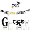 Big MBA Energy Banner, Congrats Grad, Congratulations on Master of Business Administration Degree, College/Universary Graduation Party Decorations Supplies, Black and Gold Glitter view 2