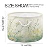 xigua Wild Flowers Cotton Rope Basket with Handle, Baby Storage Laundry Hamper for Clothes Blankets Toys, Large Round Storage Basket for Bedroom Bathroom Nursery Decor view 2