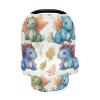 KigaiCute Dragon Baby Car Seat Covers for Newborn, Breathable Nursing Cover for Breastfeeding Moms, Baby Stroller/Shopping Cart/Stretchy Carseat Cover for Boy & Girl view 4