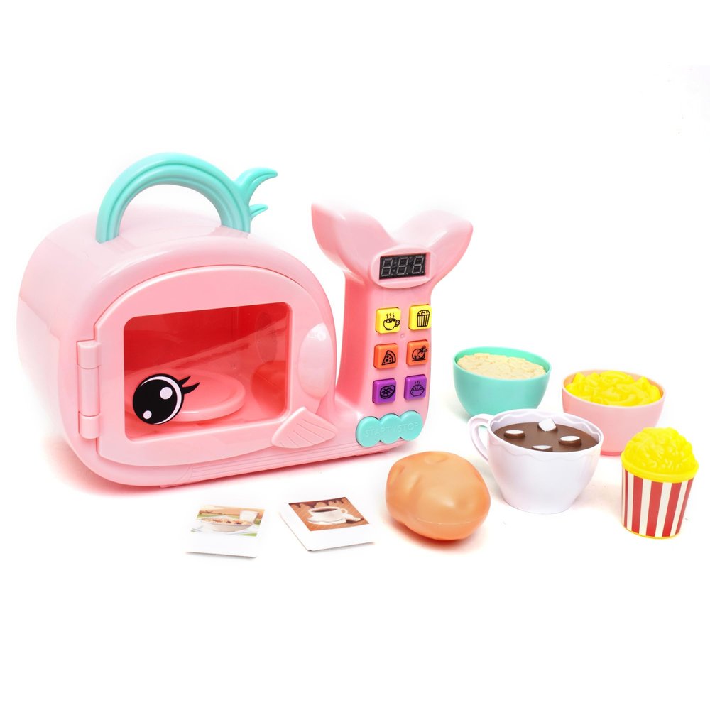 Boley Zoo Troop: Whale Microwave - 11pc Playset, Electronic Light & Sound, Animal Shaped Kitchen Appliance, Food Accessories, Pretend Play, Kids Ages 2+