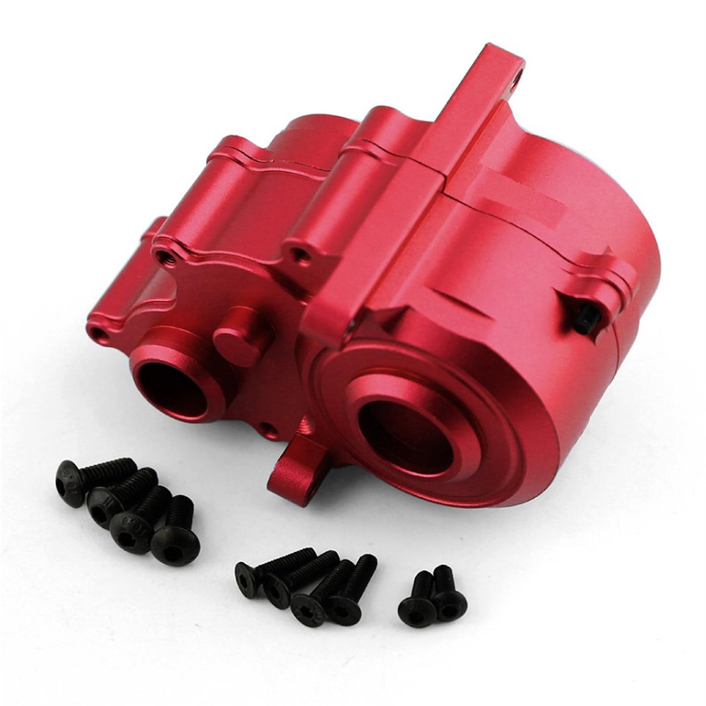 Aluminum Transmission Case Center Gearbox Cover Shell Compatible for Traxxas E-Revo VXL 2.0 RC Truck Upgrade Part 8691(red)