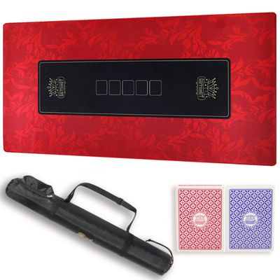 GUTSHOT Foldable Casino Quality Poker Mat | Water Resistant Poker Table Cloth, Soft Multi-Spandex | Red 94x47 | Waterproof, Durable, Noise-Free Gameplay | Stylish Poker Table Top for Anywhere Gaming