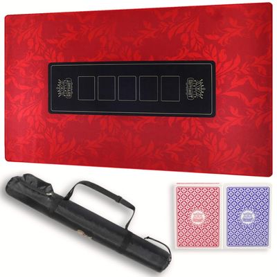 GUTSHOT Foldable Casino Quality Poker Mat | Water Resistant Poker Table Cloth, Soft Multi-Spandex | Red 47x27| Waterproof, Durable, Noise-Free Gameplay | Stylish Poker Table Top for Anywhere Gaming