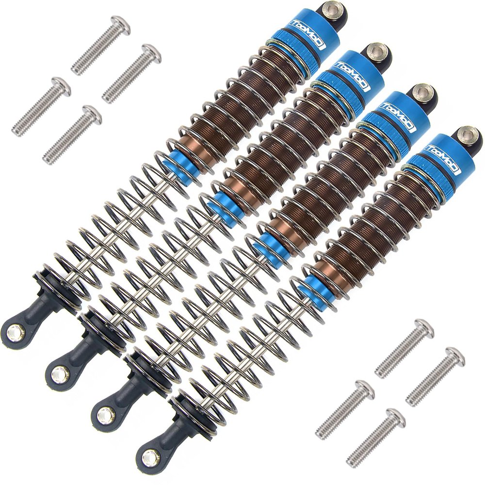 TOOMOD 1/10 120mm RC Oil filled Shock Absorbers kit for Tamiya TRX4 Axial SCX10 D90 Crawler Car Buggy Car Upgrades Replace Parts (Blue)