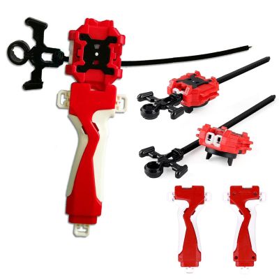 Bey Gyro Blades Sparking Launcher and Grip, Bay Battling Burst String Launcher Left and Right Rotation LR Spin Top Compatible with All Bey Burst Series (B-11+String Ripper Launcher LR - Red)