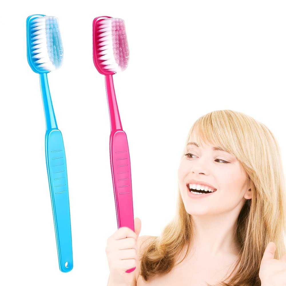 Ceonam 2 Pack 15.75x1.57 Inches Giant Toothbrush Props, Oversized Gag Novelty Bath Brushes, Huge Comedy Item for Costume Accessory, Photo Shoots, Party Favors, Pet Grooming, Red and Blue