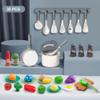 35Pcs Kids Kitchen Toy Accessories, Toddler Pretend Cooking Playset with Play Pots, Pans, Utensils, Cookware, Play Food Set, Toy Vegetables, Learning Gift for Girls & Boys (White) view 2