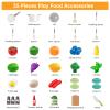 35Pcs Kids Kitchen Toy Accessories, Toddler Pretend Cooking Playset with Play Pots, Pans, Utensils, Cookware, Play Food Set, Toy Vegetables, Learning Gift for Girls & Boys (White) view 3