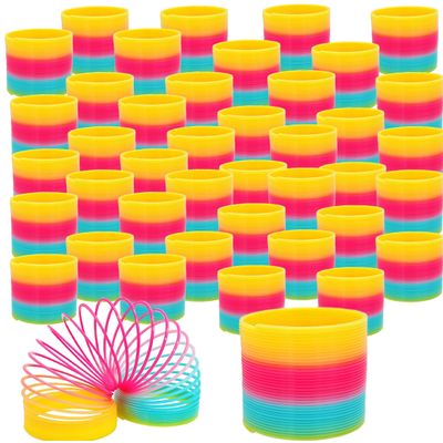 The Dreidel Company Plastic Multicolor Coil Spring, Goody Bag Fillers, Party Favor for Kids, 3" Inches (80mm) (120-Pack)