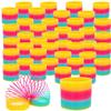 The Dreidel Company Plastic Multicolor Coil Spring, Goody Bag Fillers, Party Favor for Kids, 3" Inches (80mm) (120-Pack) view 1