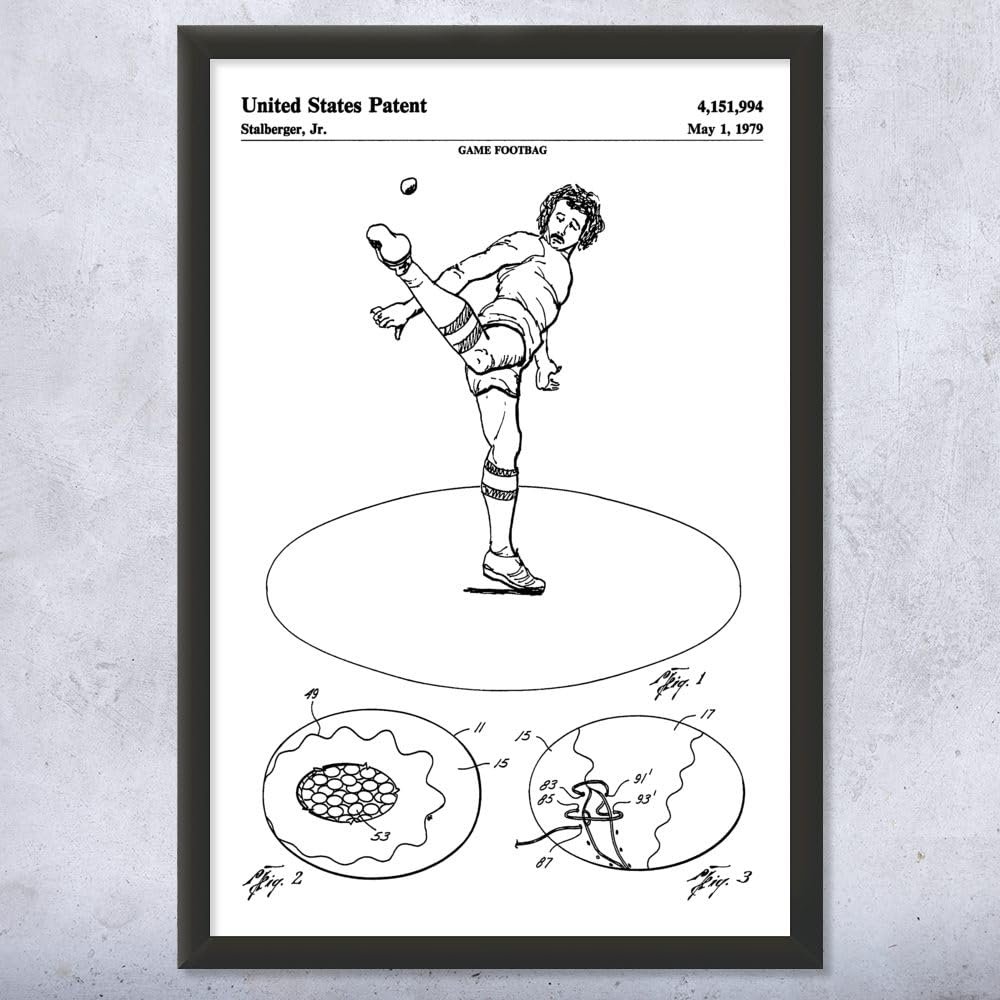 Hacky Sack Patent Framed Print (11x14) Hippie Gifts, Hackysack Art, Dad Gifts, Game Room Art, Hacky Sack Gifts, Gameroom Decor, Wall Art