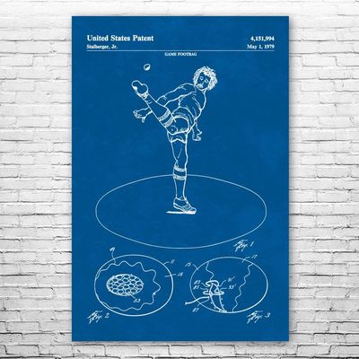 Hacky Sack Patent Print Poster (20x30) Hippie Gifts, Hackysack Art, Dad Gifts, Game Room Art, Hacky Sack Gifts, Gameroom Decor, Wall Art