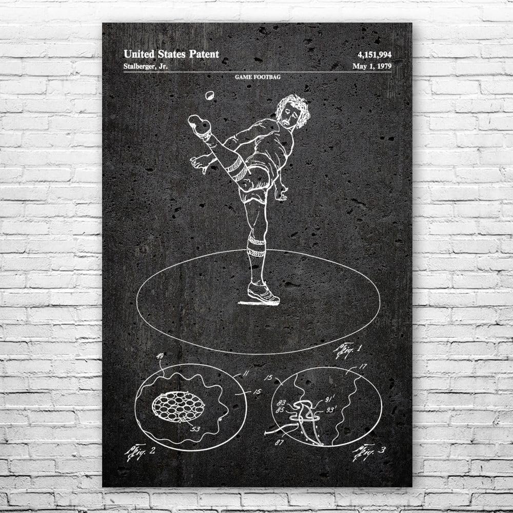 Hacky Sack Patent Print Poster (20x30) Hippie Gifts, Hackysack Art, Dad Gifts, Game Room Art, Hacky Sack Gifts, Gameroom Decor, Wall Art