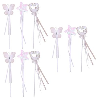 FAVOMOTO 9pcs Fairy Stick Pentagram Heart Design for Birthday Party Cosplay Random Colors Angel Wands for Themed Celebrations and Dress-