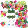 158Pcs Tropical Balloon Arch Garland Kit, Hawaiian Luau Aloha Flamingo Party Decorations Olive Green Hot Pink Orange Rose Gold Confetti Balloons Palm Leaves Birthday Baby Shower Summer Beach Supplies view 2