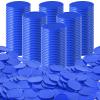 Coopay 600 Pieces Plastic Poker Chips Learning Counters Disks Bingo Chip Counting Discs Markers for Math Practice and Poker Card Game Tokens, Teaching Rewards, 38 mm/ 1.5 Inches (Blue) view 1