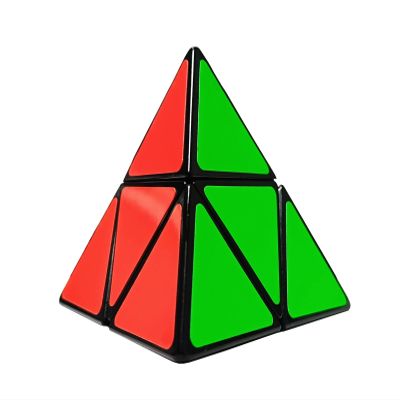 2x2 Pyramid Speed Cube Pyraminx 2x2x2 Triangle Magic Puzzle Cube Toy 2x2 Cube 3D Puzzle Stress Relief Fidget Toy Brain Teasers for Kids Adults (Black Sticker)