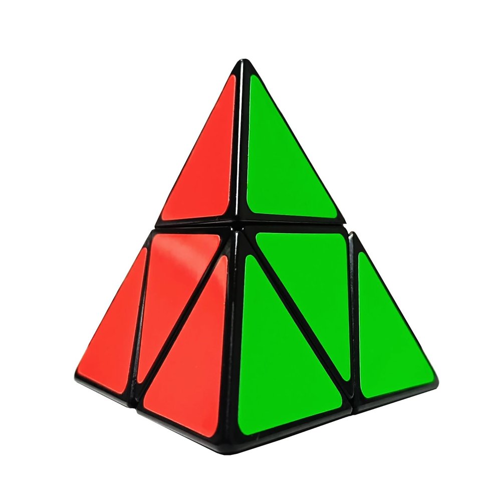 2x2 Pyramid Speed Cube Pyraminx 2x2x2 Triangle Magic Puzzle Cube Toy 2x2 Cube 3D Puzzle Stress Relief Fidget Toy Brain Teasers for Kids Adults (Black Sticker)