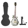 Tyenaza Miniature Guitar Model, 9.8in Mini Musical Instrument Simulation Innovative Black White Circle Wooden Miniature Electric Guitar for Collection Present view 1
