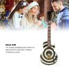 Tyenaza Miniature Guitar Model, 9.8in Mini Musical Instrument Simulation Innovative Black White Circle Wooden Miniature Electric Guitar for Collection Present view 3