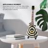 Tyenaza Miniature Guitar Model, 9.8in Mini Musical Instrument Simulation Innovative Black White Circle Wooden Miniature Electric Guitar for Collection Present view 4