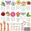 12 Pack Wind Chime Kit for Kids Make Your Own Wind Chime DIY Wood Arts and Crafts Decorative Coloring Wooden Hanging Ornaments for Girls Boys Home School Activity Party Supplies(Spring Flower Animal) view 1
