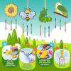 12 Pack Wind Chime Kit for Kids Make Your Own Wind Chime DIY Wood Arts and Crafts Decorative Coloring Wooden Hanging Ornaments for Girls Boys Home School Activity Party Supplies(Spring Flower Animal) view 2
