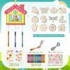12 Pack Wind Chime Kit for Kids Make Your Own Wind Chime DIY Wood Arts and Crafts Decorative Coloring Wooden Hanging Ornaments for Girls Boys Home School Activity Party Supplies(Spring Flower Animal) view 3