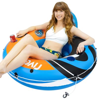 2026 New & Upgraded Sunlite Sports Heavy Duty River Tube Inflatable, Premium Water Float to Lounge Above Lake and River, Outdoor Water Raft Sport Fun, Recreational Use
