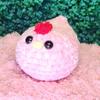 Adorable Handmade Crochet mini Chicken Plush Stuffed Animal Toy (Pink) view 3