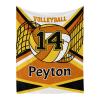 Volleyball Orange Gold White Personalized Baby Blanket with Name Soft Throw Fleece Blankets for Girls Boys Newborn Infants Kids Shower Birthday Gift 30X40 inch view 1