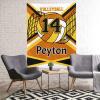 Volleyball Orange Gold White Personalized Baby Blanket with Name Soft Throw Fleece Blankets for Girls Boys Newborn Infants Kids Shower Birthday Gift 30X40 inch view 3