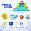WELLFUNTIME Inflatable Bounce House Double Slides with Blower, Bouncy Castle with Rock Climbing, Jumping Area for Basketball view 3