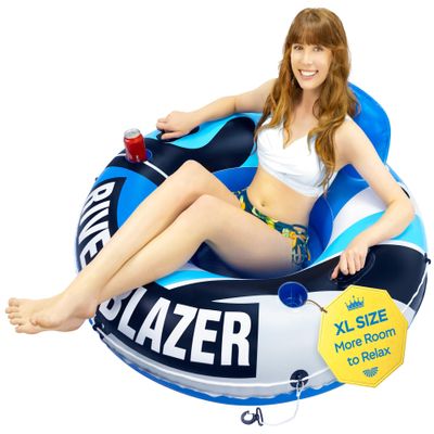 2026 New & Upgraded Sunlite Sports Heavy Duty River Tube Inflatable, Premium Water Float to Lounge Above Lake and River, Outdoor Water Raft Sport Fun, Recreational Use