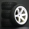 4PCS 1/10 Rubber Tire RC Racing Car Tire On Road Rim Fit for HSP HPI RC Car Part Diameter 65mm Tire 94123-94122 Modification Accessories (Color : 2) view 1