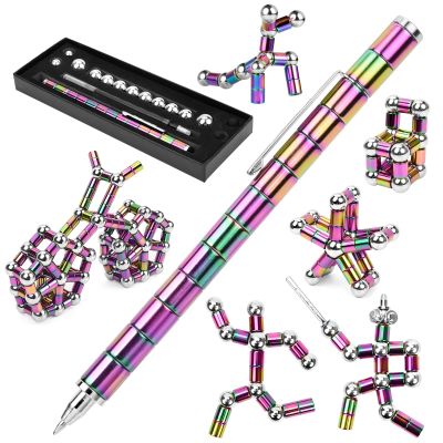 Fidget Pen, Magnetic Fidget Cool Gadgets Pen, Decompression Magnet Pen Fidget Toy, Relieve Pressure Novel Toy Fidget Gift for Kids, Boys, Girls, Teens or Friends for Birthday Christmas (Mixcolor)