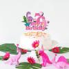 Pink Dinosaur Happy 7th Birthday Cake Topper, Royal Princess Seven Birthday Number 7 Girl Dinosaur Cake Pick,Dino Theme Baby Shower Kids Girls 7 Years Old Party Decorations view 3