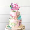 Pink Dinosaur Happy 7th Birthday Cake Topper, Royal Princess Seven Birthday Number 7 Girl Dinosaur Cake Pick,Dino Theme Baby Shower Kids Girls 7 Years Old Party Decorations view 4