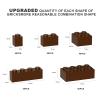 WEBRICK 300 Pcs Classic Building Bricks, Brown Bulk Bricks,Compatible with Major Brands Parts and Pieces, Creative Building Block Toys for Boys Girls Ages 6 7 8 9 10 Year Old view 2