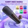 FOJELD Mini Karaoke Machine for Kids, Portable Bluetooth Speaker with Wireless Microphones, Gift for Girls Toys 4, 5, 6, 7, 8, 10, 12+ Years Old Birthday Family Home Party(Y2-Black-1 Mic) view 4