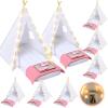 Windyun 8 Pack Kids Teepee Tent for Slumber Party with Mattress,Light String,Airbed Fitted Sheet,Sleepover Tent for Girls Boys Party,Kids Play Playhouse Indoor Outdoor(White) view 1