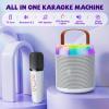 FOJELD Mini Karaoke Machine for Kids, Portable Bluetooth Speaker with Wireless Microphones, Gift for Girls Toys 4, 5, 6, 7, 8, 10, 12+ Years Old Birthday Family Home Party(Y2-White-1 Mic) view 2