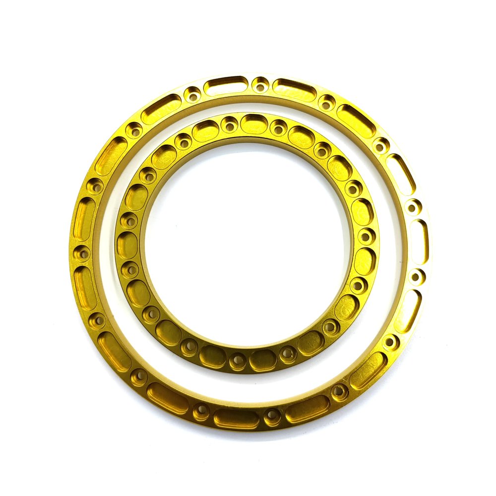 KEBEILEE CNC alu Inner Outer beadlock Ring for LOSI Super Baja Rey 2.0 Wheel (Gold)