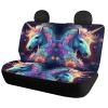 PinUp Angel Pink Floral Aqua Unicorn Print Cool Animal Patterned Seat Cover Full Sets, Cute Car Seat Cover, Universal Fit for SUV, Vans, sedans, Trucks, Automotive Interior Covers view 3
