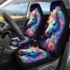 PinUp Angel Pink Floral Aqua Unicorn Print Cool Animal Patterned Seat Cover Full Sets, Cute Car Seat Cover, Universal Fit for SUV, Vans, sedans, Trucks, Automotive Interior Covers view 4